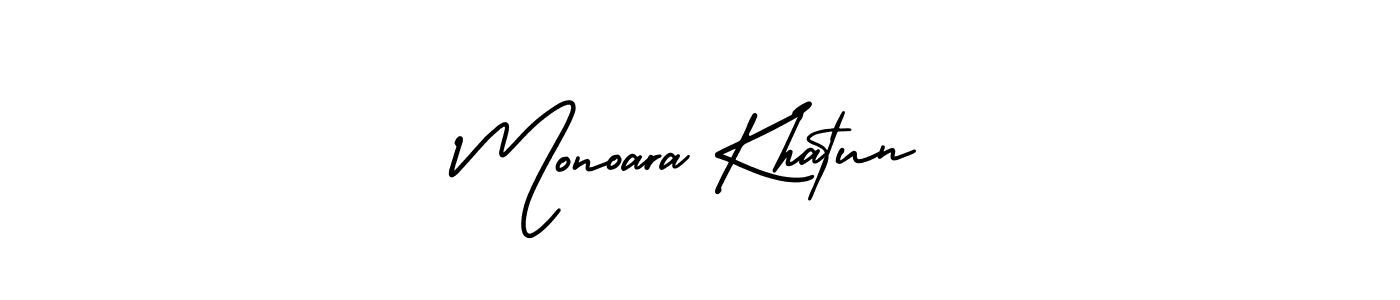 How to Draw Monoara Khatun signature style? AmerikaSignatureDemo-Regular is a latest design signature styles for name Monoara Khatun. Monoara Khatun signature style 3 images and pictures png