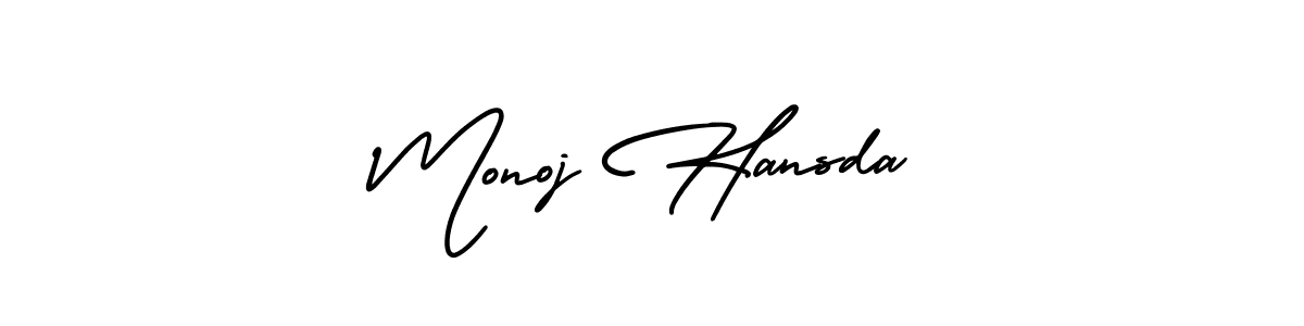 Best and Professional Signature Style for Monoj Hansda. AmerikaSignatureDemo-Regular Best Signature Style Collection. Monoj Hansda signature style 3 images and pictures png