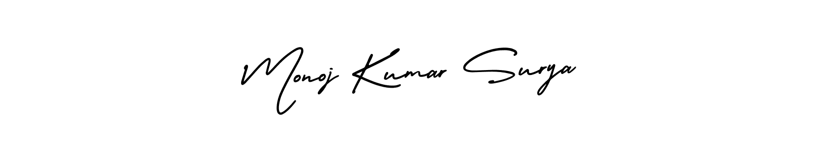 Design your own signature with our free online signature maker. With this signature software, you can create a handwritten (AmerikaSignatureDemo-Regular) signature for name Monoj Kumar Surya. Monoj Kumar Surya signature style 3 images and pictures png