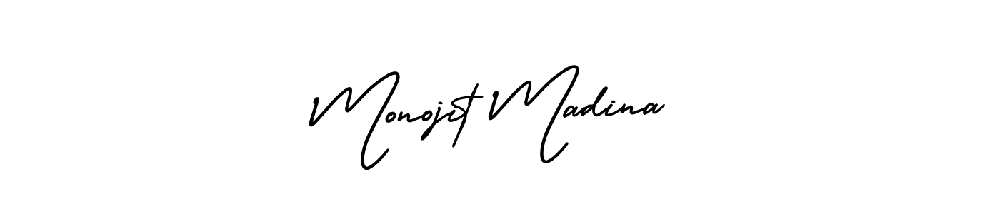AmerikaSignatureDemo-Regular is a professional signature style that is perfect for those who want to add a touch of class to their signature. It is also a great choice for those who want to make their signature more unique. Get Monojit Madina name to fancy signature for free. Monojit Madina signature style 3 images and pictures png