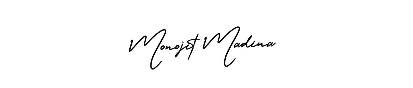 Also You can easily find your signature by using the search form. We will create Monojit Madina name handwritten signature images for you free of cost using AmerikaSignatureDemo-Regular sign style. Monojit Madina signature style 3 images and pictures png