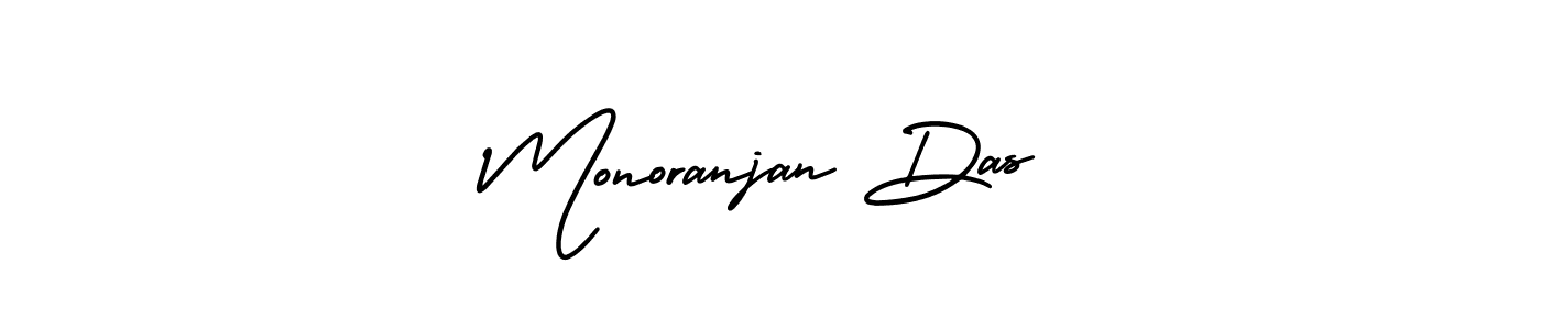 You should practise on your own different ways (AmerikaSignatureDemo-Regular) to write your name (Monoranjan Das) in signature. don't let someone else do it for you. Monoranjan Das signature style 3 images and pictures png