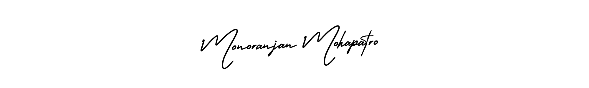 You should practise on your own different ways (AmerikaSignatureDemo-Regular) to write your name (Monoranjan Mohapatro) in signature. don't let someone else do it for you. Monoranjan Mohapatro signature style 3 images and pictures png