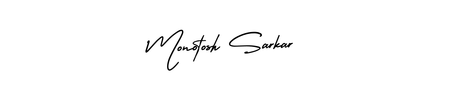 How to Draw Monotosh Sarkar signature style? AmerikaSignatureDemo-Regular is a latest design signature styles for name Monotosh Sarkar. Monotosh Sarkar signature style 3 images and pictures png