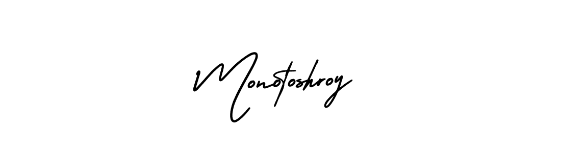 Create a beautiful signature design for name Monotoshroy. With this signature (AmerikaSignatureDemo-Regular) fonts, you can make a handwritten signature for free. Monotoshroy signature style 3 images and pictures png