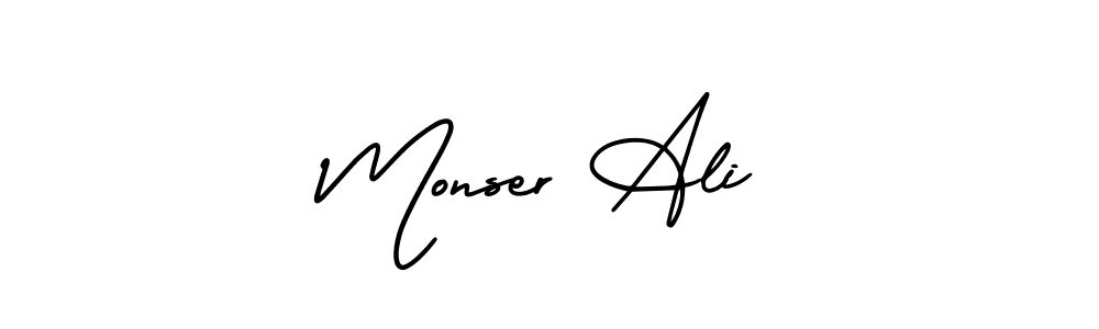 Also we have Monser Ali name is the best signature style. Create professional handwritten signature collection using AmerikaSignatureDemo-Regular autograph style. Monser Ali signature style 3 images and pictures png