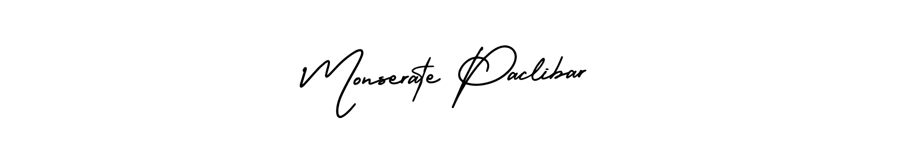 Create a beautiful signature design for name Monserate Paclibar. With this signature (AmerikaSignatureDemo-Regular) fonts, you can make a handwritten signature for free. Monserate Paclibar signature style 3 images and pictures png