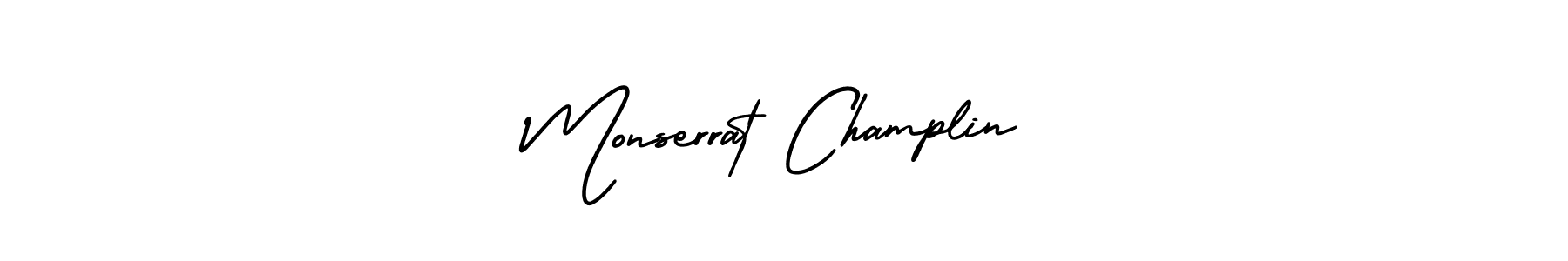 You should practise on your own different ways (AmerikaSignatureDemo-Regular) to write your name (Monserrat Champlin) in signature. don't let someone else do it for you. Monserrat Champlin signature style 3 images and pictures png