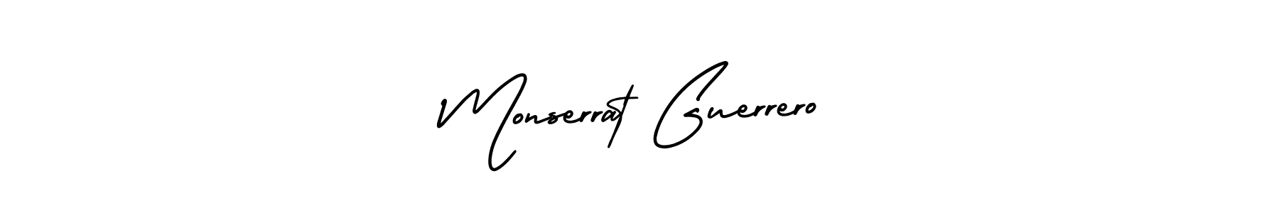 The best way (AmerikaSignatureDemo-Regular) to make a short signature is to pick only two or three words in your name. The name Monserrat Guerrero include a total of six letters. For converting this name. Monserrat Guerrero signature style 3 images and pictures png