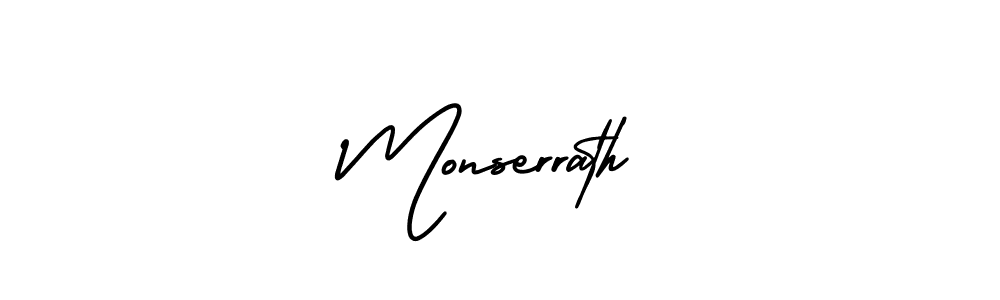 The best way (AmerikaSignatureDemo-Regular) to make a short signature is to pick only two or three words in your name. The name Monserrath include a total of six letters. For converting this name. Monserrath signature style 3 images and pictures png