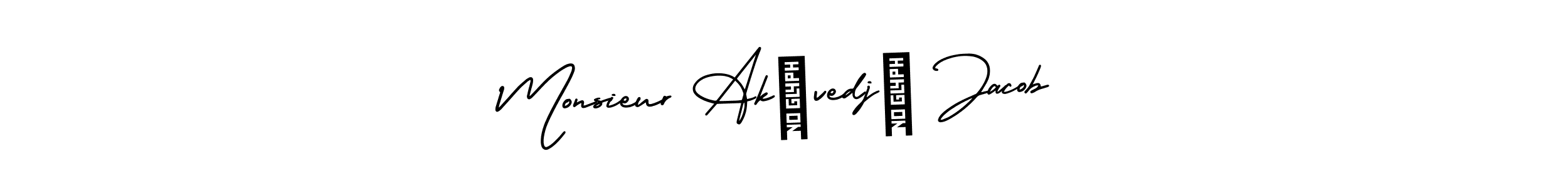 Also You can easily find your signature by using the search form. We will create Monsieur Akôvedjê Jacob name handwritten signature images for you free of cost using AmerikaSignatureDemo-Regular sign style. Monsieur Akôvedjê Jacob signature style 3 images and pictures png