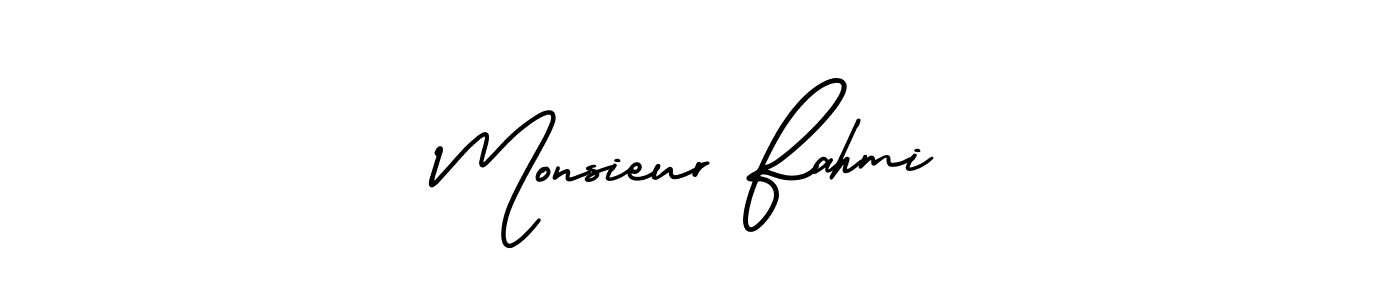 Make a short Monsieur Fahmi signature style. Manage your documents anywhere anytime using AmerikaSignatureDemo-Regular. Create and add eSignatures, submit forms, share and send files easily. Monsieur Fahmi signature style 3 images and pictures png