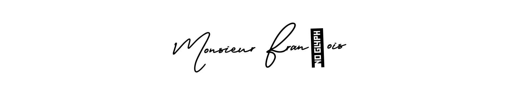 Use a signature maker to create a handwritten signature online. With this signature software, you can design (AmerikaSignatureDemo-Regular) your own signature for name Monsieur François. Monsieur François signature style 3 images and pictures png