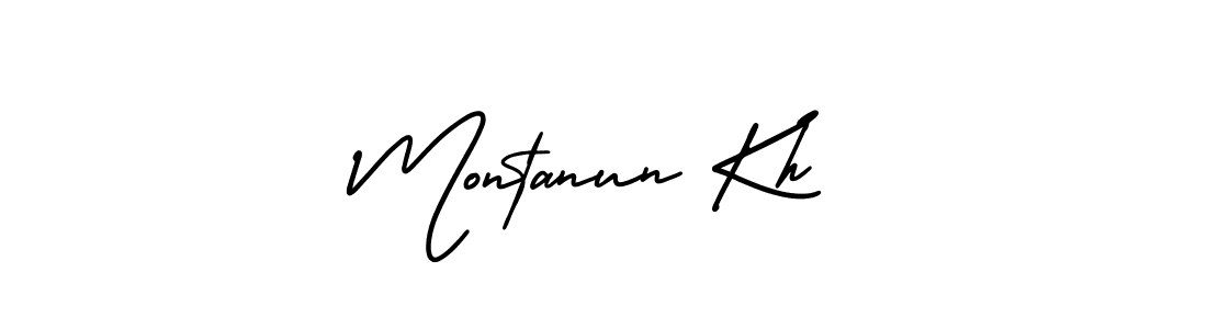 Design your own signature with our free online signature maker. With this signature software, you can create a handwritten (AmerikaSignatureDemo-Regular) signature for name Montanun Kh. Montanun Kh signature style 3 images and pictures png