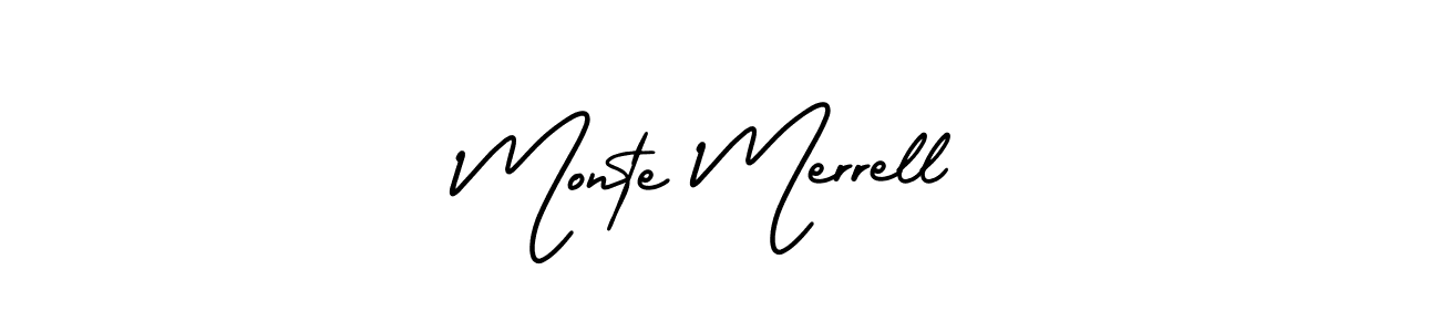 Monte Merrell stylish signature style. Best Handwritten Sign (AmerikaSignatureDemo-Regular) for my name. Handwritten Signature Collection Ideas for my name Monte Merrell. Monte Merrell signature style 3 images and pictures png