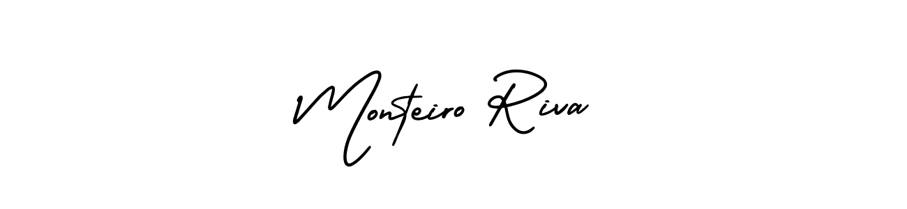 This is the best signature style for the Monteiro Riva name. Also you like these signature font (AmerikaSignatureDemo-Regular). Mix name signature. Monteiro Riva signature style 3 images and pictures png