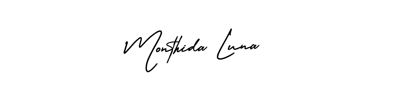 Design your own signature with our free online signature maker. With this signature software, you can create a handwritten (AmerikaSignatureDemo-Regular) signature for name Monthida Luna. Monthida Luna signature style 3 images and pictures png