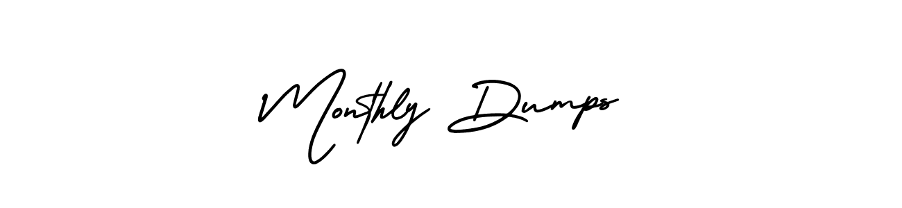 Make a beautiful signature design for name Monthly Dumps. With this signature (AmerikaSignatureDemo-Regular) style, you can create a handwritten signature for free. Monthly Dumps signature style 3 images and pictures png