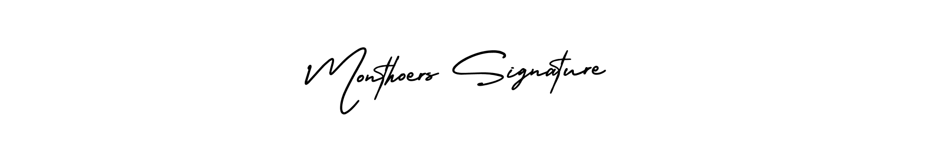 This is the best signature style for the Monthoers Signature name. Also you like these signature font (AmerikaSignatureDemo-Regular). Mix name signature. Monthoers Signature signature style 3 images and pictures png