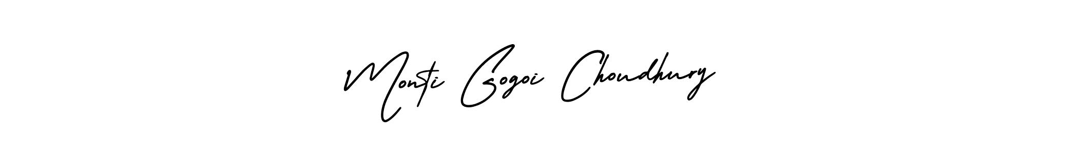 How to Draw Monti Gogoi Choudhury signature style? AmerikaSignatureDemo-Regular is a latest design signature styles for name Monti Gogoi Choudhury. Monti Gogoi Choudhury signature style 3 images and pictures png