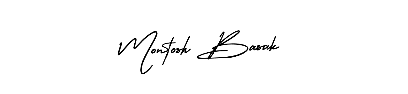 Make a short Montosh Basak signature style. Manage your documents anywhere anytime using AmerikaSignatureDemo-Regular. Create and add eSignatures, submit forms, share and send files easily. Montosh Basak signature style 3 images and pictures png