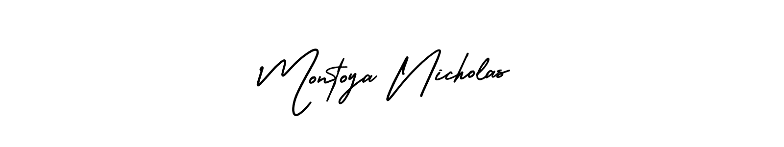 How to Draw Montoya Nicholas signature style? AmerikaSignatureDemo-Regular is a latest design signature styles for name Montoya Nicholas. Montoya Nicholas signature style 3 images and pictures png