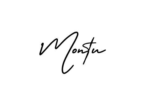 The best way (AmerikaSignatureDemo-Regular) to make a short signature is to pick only two or three words in your name. The name Montu include a total of six letters. For converting this name. Montu signature style 3 images and pictures png