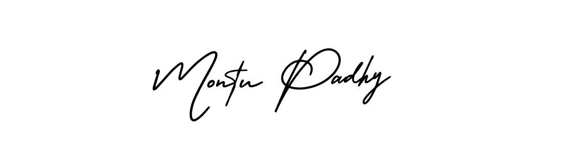 Use a signature maker to create a handwritten signature online. With this signature software, you can design (AmerikaSignatureDemo-Regular) your own signature for name Montu Padhy. Montu Padhy signature style 3 images and pictures png