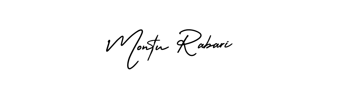 How to make Montu Rabari signature? AmerikaSignatureDemo-Regular is a professional autograph style. Create handwritten signature for Montu Rabari name. Montu Rabari signature style 3 images and pictures png