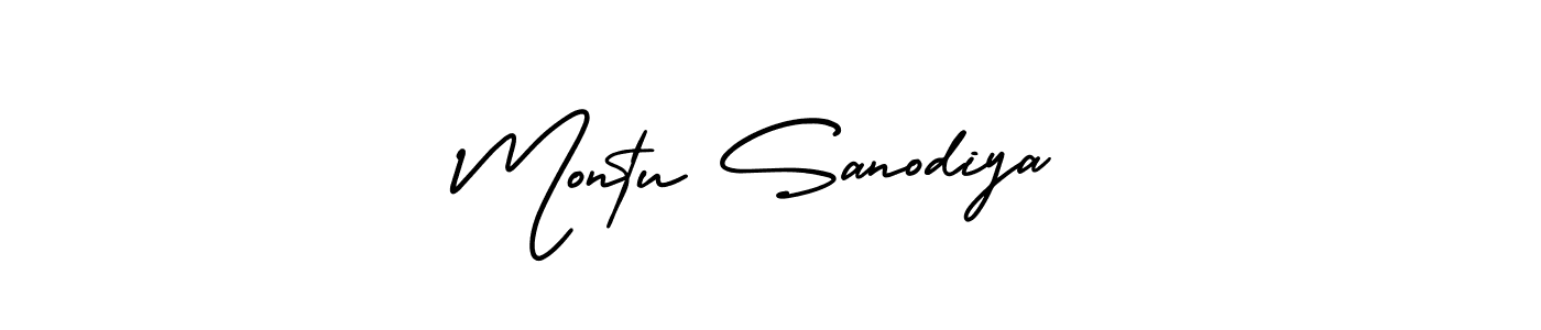 It looks lik you need a new signature style for name Montu Sanodiya. Design unique handwritten (AmerikaSignatureDemo-Regular) signature with our free signature maker in just a few clicks. Montu Sanodiya signature style 3 images and pictures png