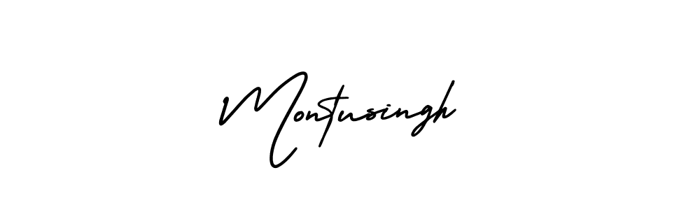 Make a beautiful signature design for name Montusingh. With this signature (AmerikaSignatureDemo-Regular) style, you can create a handwritten signature for free. Montusingh signature style 3 images and pictures png