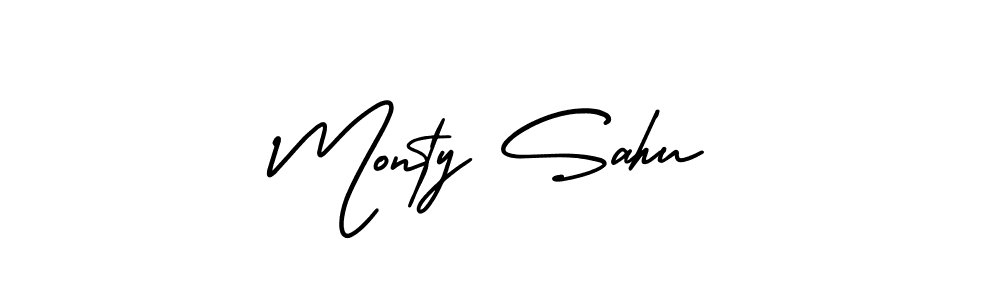 Also You can easily find your signature by using the search form. We will create Monty Sahu name handwritten signature images for you free of cost using AmerikaSignatureDemo-Regular sign style. Monty Sahu signature style 3 images and pictures png