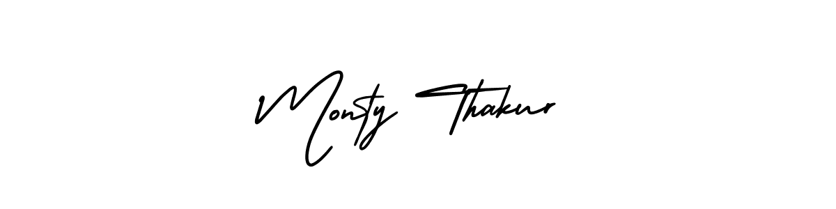 Similarly AmerikaSignatureDemo-Regular is the best handwritten signature design. Signature creator online .You can use it as an online autograph creator for name Monty Thakur. Monty Thakur signature style 3 images and pictures png