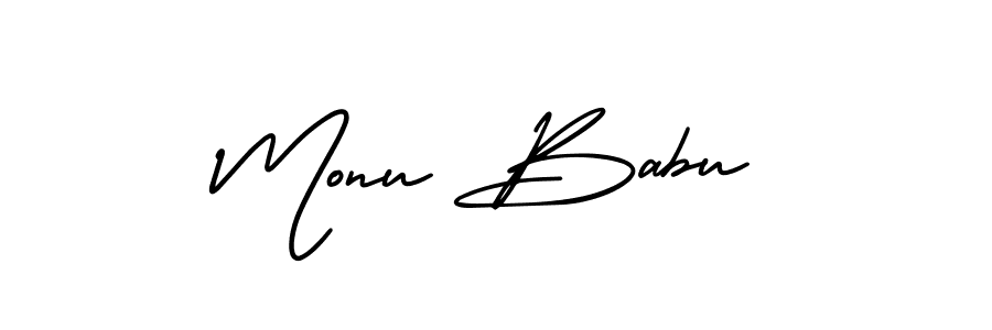 Make a beautiful signature design for name Monu Babu. With this signature (AmerikaSignatureDemo-Regular) style, you can create a handwritten signature for free. Monu Babu signature style 3 images and pictures png