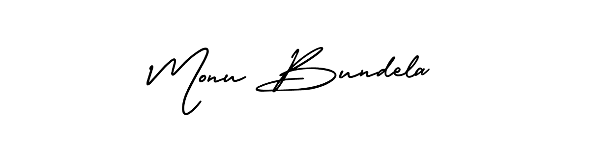 Make a beautiful signature design for name Monu Bundela. With this signature (AmerikaSignatureDemo-Regular) style, you can create a handwritten signature for free. Monu Bundela signature style 3 images and pictures png