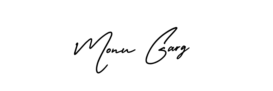 AmerikaSignatureDemo-Regular is a professional signature style that is perfect for those who want to add a touch of class to their signature. It is also a great choice for those who want to make their signature more unique. Get Monu Garg name to fancy signature for free. Monu Garg signature style 3 images and pictures png