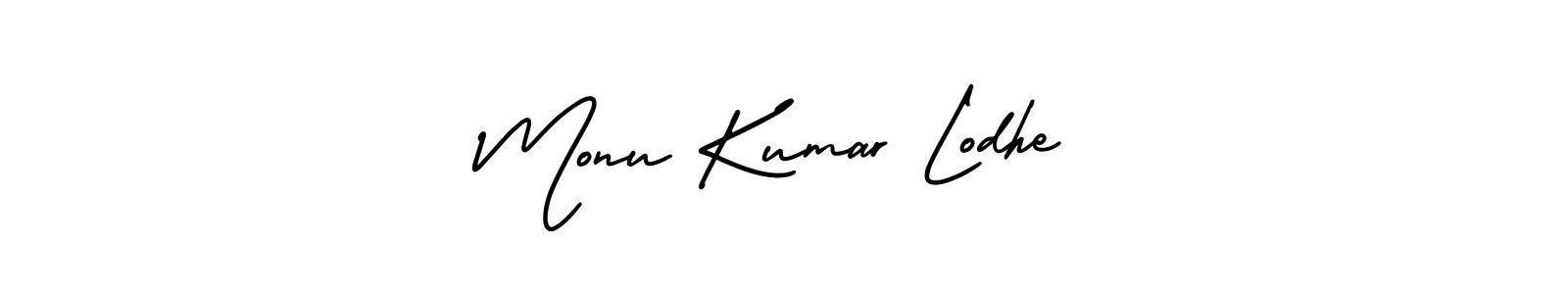 How to make Monu Kumar Lodhe name signature. Use AmerikaSignatureDemo-Regular style for creating short signs online. This is the latest handwritten sign. Monu Kumar Lodhe signature style 3 images and pictures png