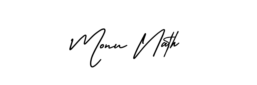 Also You can easily find your signature by using the search form. We will create Monu Nath name handwritten signature images for you free of cost using AmerikaSignatureDemo-Regular sign style. Monu Nath signature style 3 images and pictures png