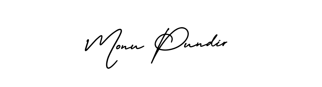 Design your own signature with our free online signature maker. With this signature software, you can create a handwritten (AmerikaSignatureDemo-Regular) signature for name Monu Pundir. Monu Pundir signature style 3 images and pictures png