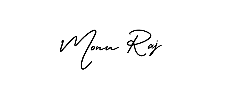 Design your own signature with our free online signature maker. With this signature software, you can create a handwritten (AmerikaSignatureDemo-Regular) signature for name Monu Raj. Monu Raj signature style 3 images and pictures png