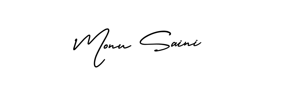 Also we have Monu Saini name is the best signature style. Create professional handwritten signature collection using AmerikaSignatureDemo-Regular autograph style. Monu Saini signature style 3 images and pictures png