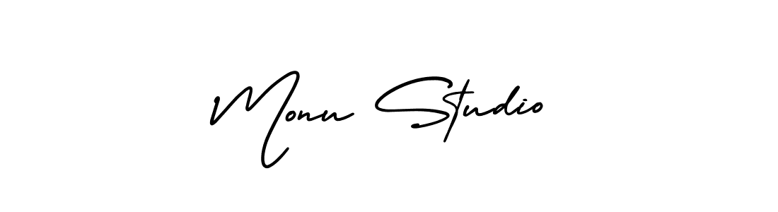 How to make Monu Studio signature? AmerikaSignatureDemo-Regular is a professional autograph style. Create handwritten signature for Monu Studio name. Monu Studio signature style 3 images and pictures png