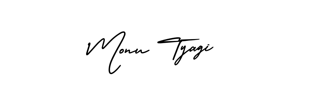 How to make Monu Tyagi signature? AmerikaSignatureDemo-Regular is a professional autograph style. Create handwritten signature for Monu Tyagi name. Monu Tyagi signature style 3 images and pictures png