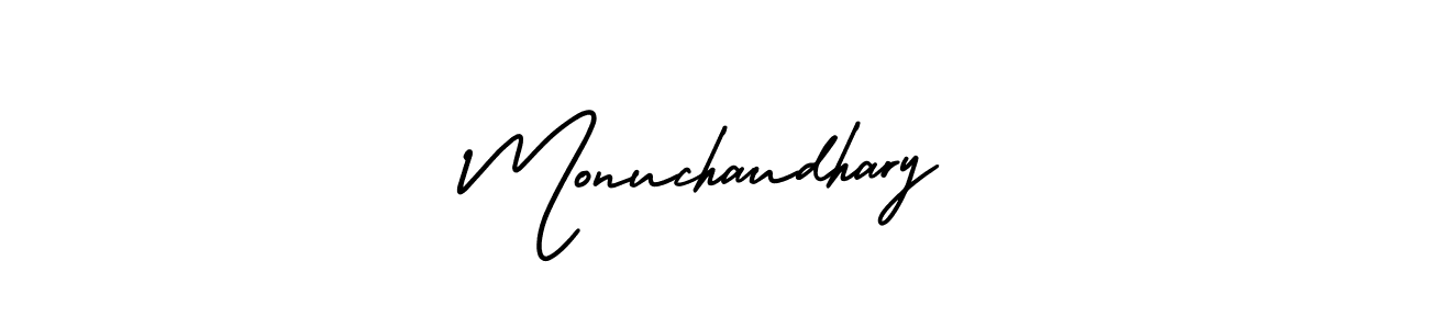 if you are searching for the best signature style for your name Monuchaudhary. so please give up your signature search. here we have designed multiple signature styles  using AmerikaSignatureDemo-Regular. Monuchaudhary signature style 3 images and pictures png