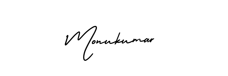 Design your own signature with our free online signature maker. With this signature software, you can create a handwritten (AmerikaSignatureDemo-Regular) signature for name Monukumar. Monukumar signature style 3 images and pictures png