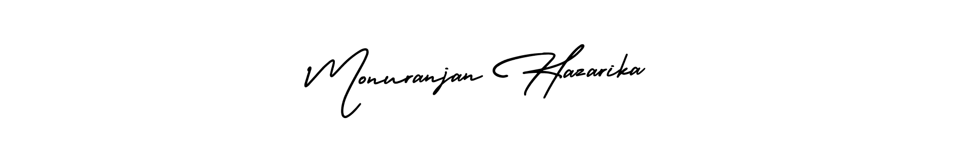 Make a short Monuranjan Hazarika signature style. Manage your documents anywhere anytime using AmerikaSignatureDemo-Regular. Create and add eSignatures, submit forms, share and send files easily. Monuranjan Hazarika signature style 3 images and pictures png