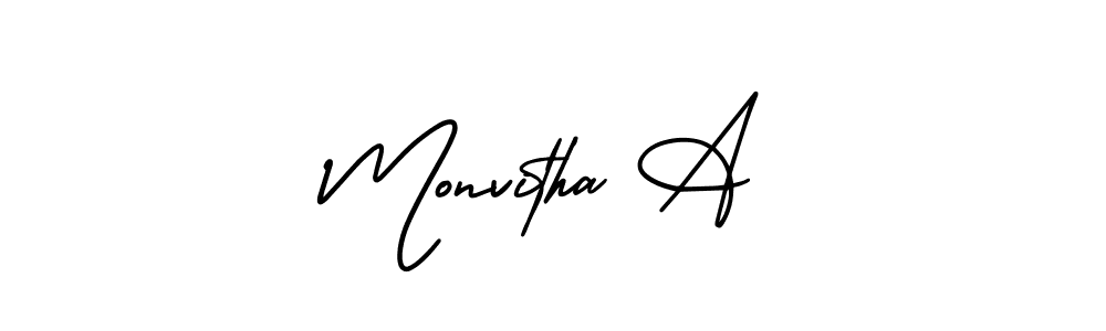 Make a beautiful signature design for name Monvitha A. Use this online signature maker to create a handwritten signature for free. Monvitha A signature style 3 images and pictures png