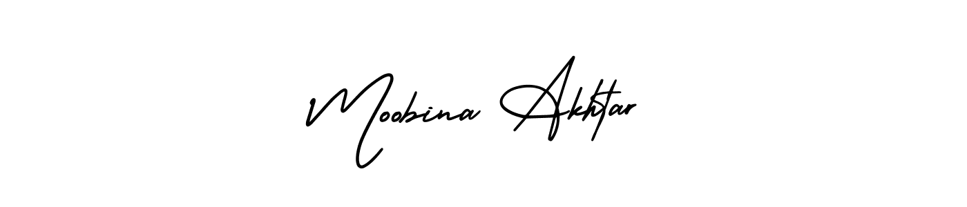 This is the best signature style for the Moobina Akhtar name. Also you like these signature font (AmerikaSignatureDemo-Regular). Mix name signature. Moobina Akhtar signature style 3 images and pictures png
