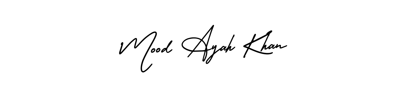 Also You can easily find your signature by using the search form. We will create Mood Ayah Khan name handwritten signature images for you free of cost using AmerikaSignatureDemo-Regular sign style. Mood Ayah Khan signature style 3 images and pictures png