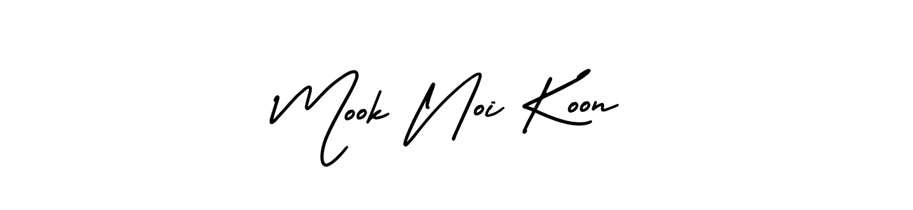 Make a beautiful signature design for name Mook Noi Koon. With this signature (AmerikaSignatureDemo-Regular) style, you can create a handwritten signature for free. Mook Noi Koon signature style 3 images and pictures png